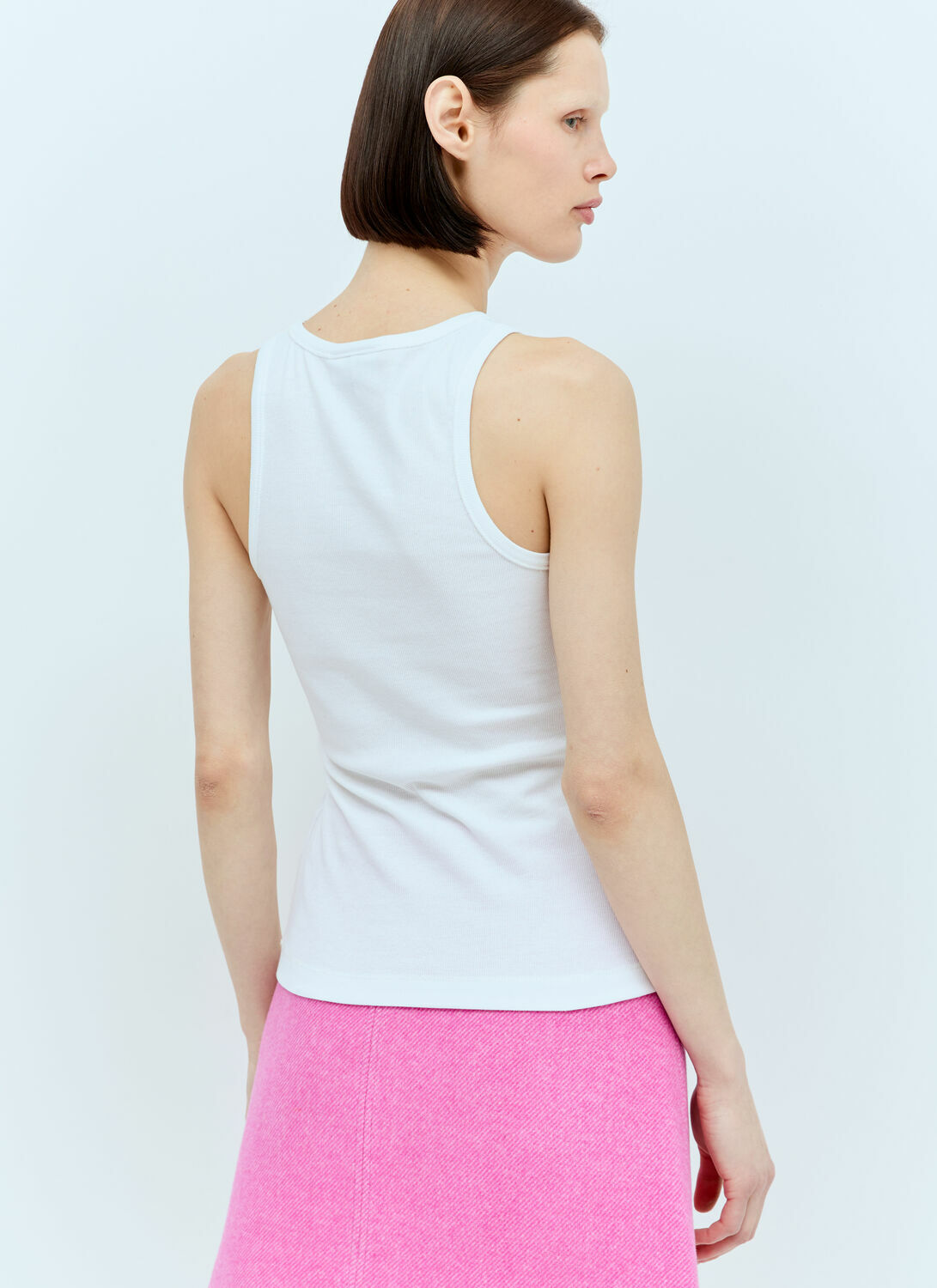 GANNI Soft Cotton Rib Tank Top