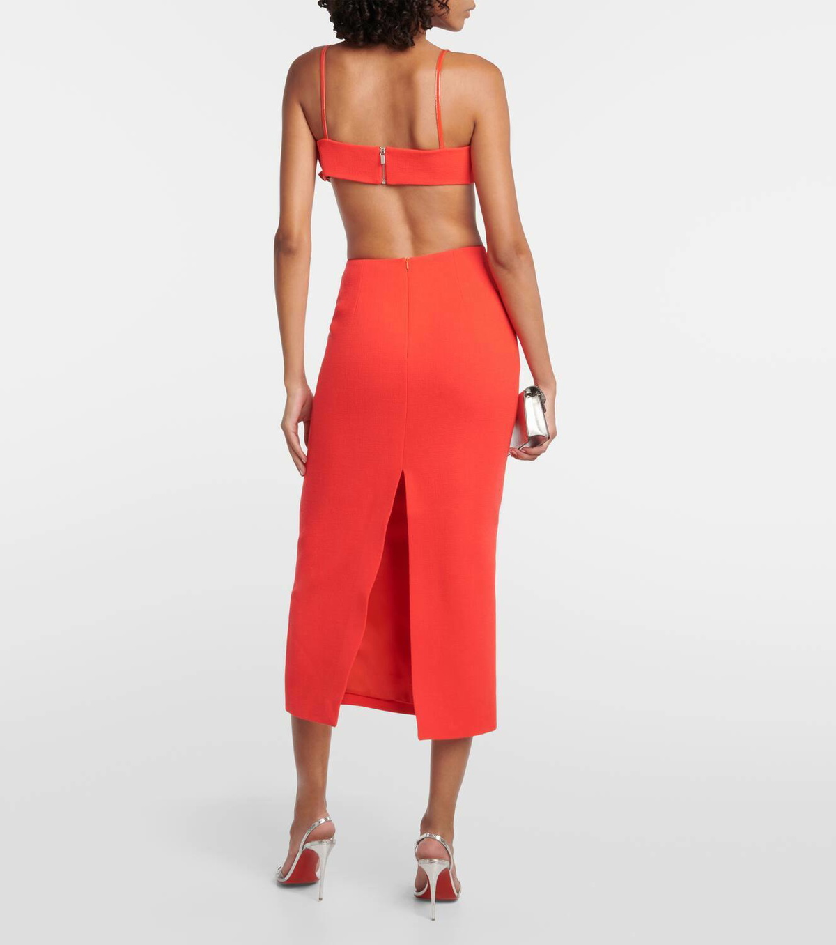 David Koma Virgin wool crêpe midi skirt