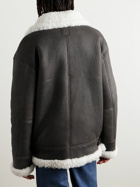 LOEWE - Oversized Shearling-Lined Leather Jacket - Brown