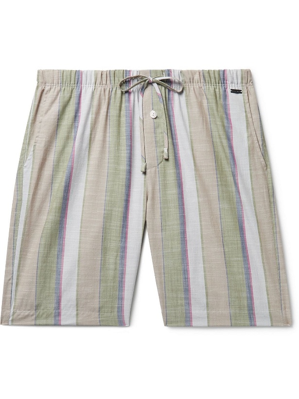 Photo: Hanro - Night & Day Striped Cotton Pyjama Shorts - Green