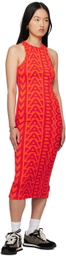 Marc Jacobs Red 'The Monogram Racer Rib Dress' Midi Dress