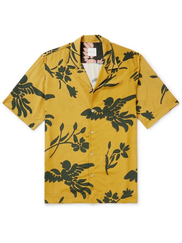 Photo: Paul Smith - Camp-Collar Printed Woven Shirt - Yellow
