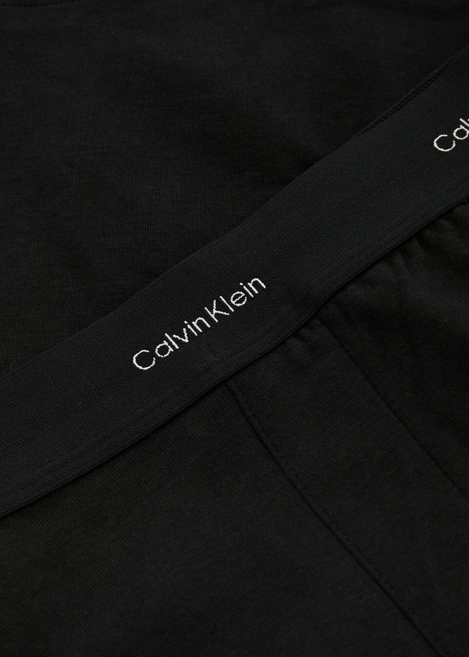 Calvin Klein Logo Stretch-cotton Pyjama Shorts Black