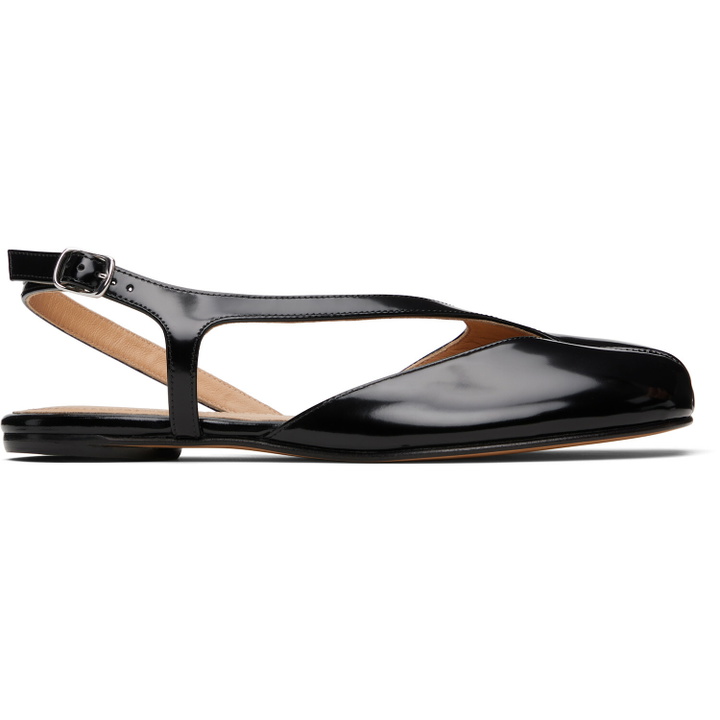 Photo: Maison Margiela Black Tabi Flat Slingback Sandals
