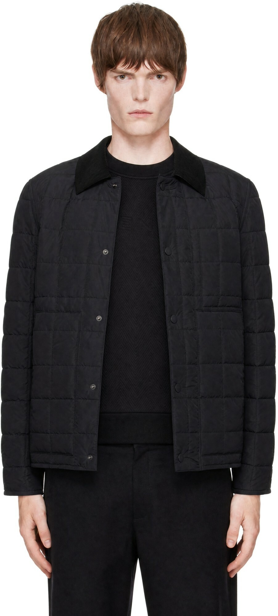 Givenchy Black Couture Seam Quilted 'Givenchy Paris' Jacket