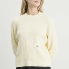 Hommegirls Women's Waffle Knit Pullover in Cream