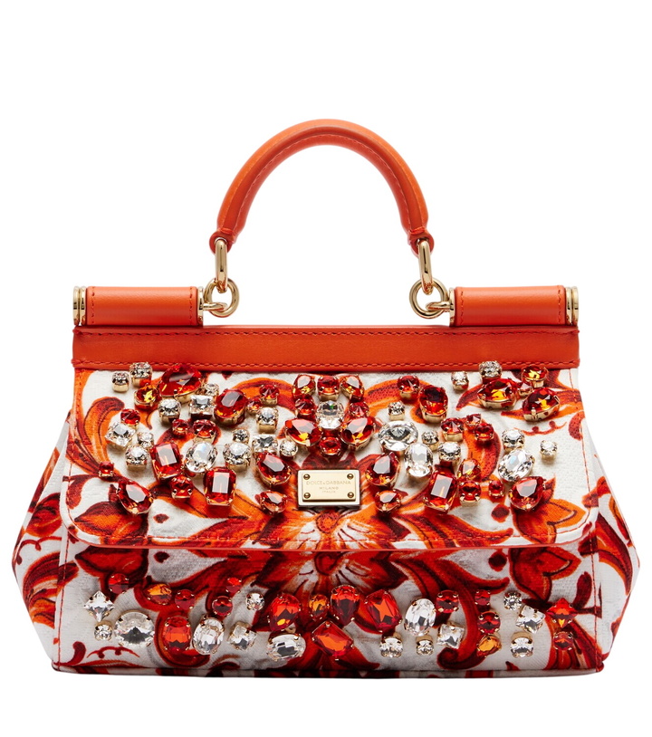 Photo: Dolce&Gabbana Sicily Mini embellished top-handle bag