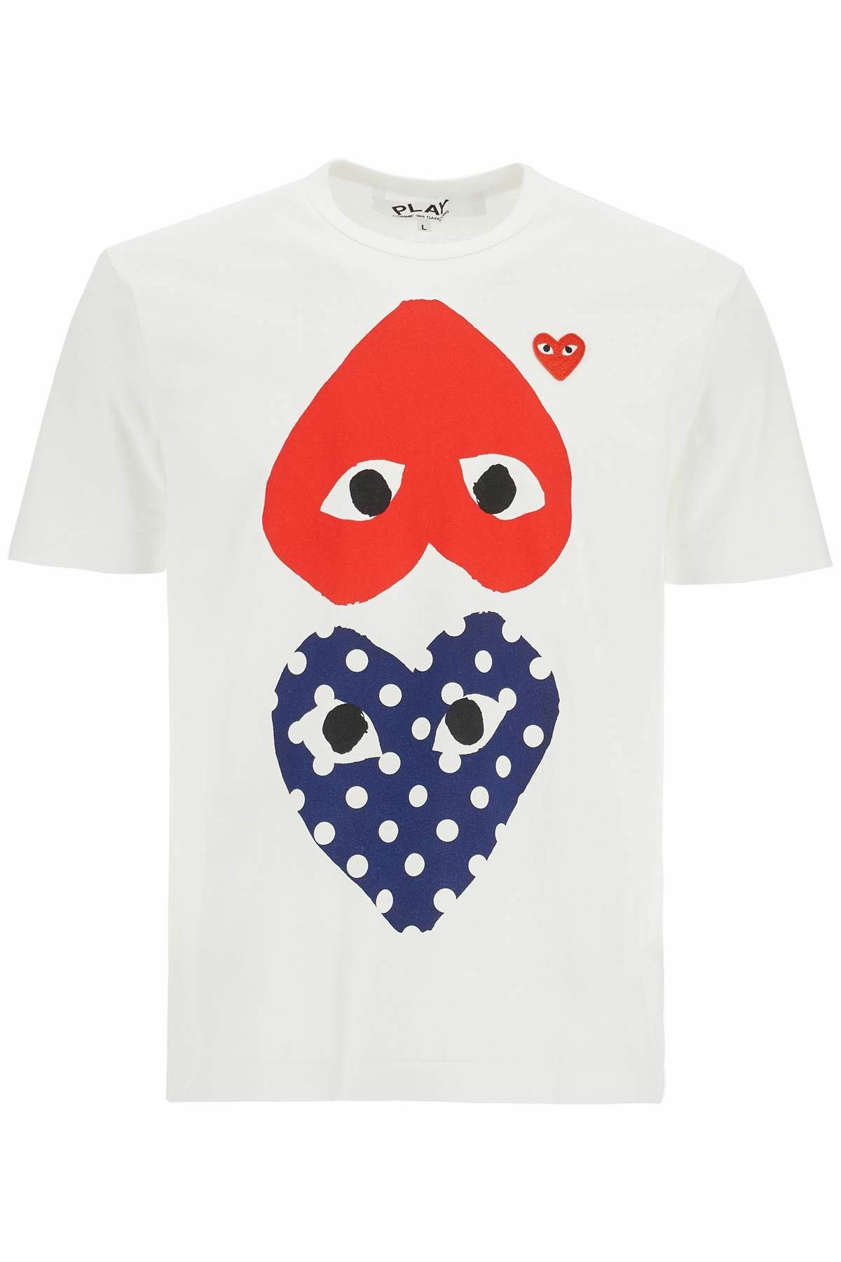 COMME DES GARCONS PLAY unisex t-shirt in white cotton with graphic heart White