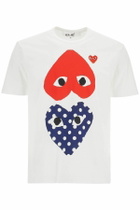 COMME DES GARCONS PLAY unisex t-shirt in white cotton with graphic heart White