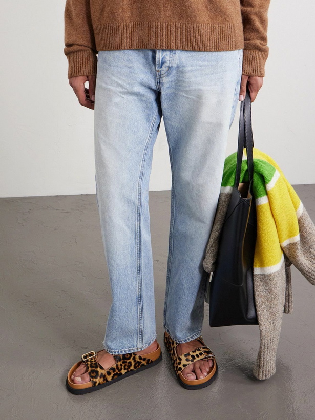Photo: BIRKENSTOCK 1774 - Arizona Leopard-Print Calf Hair Sandals - Brown