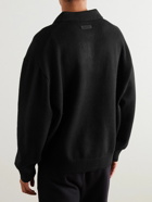 FEAR OF GOD ESSENTIALS - Oversized Knitted Polo Sweater - Black