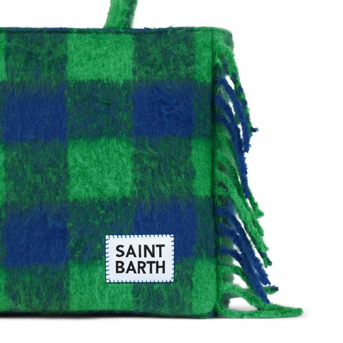 MC2 Saint Barth Vanity Blanket Shoulder Bag With Green And Blue Check