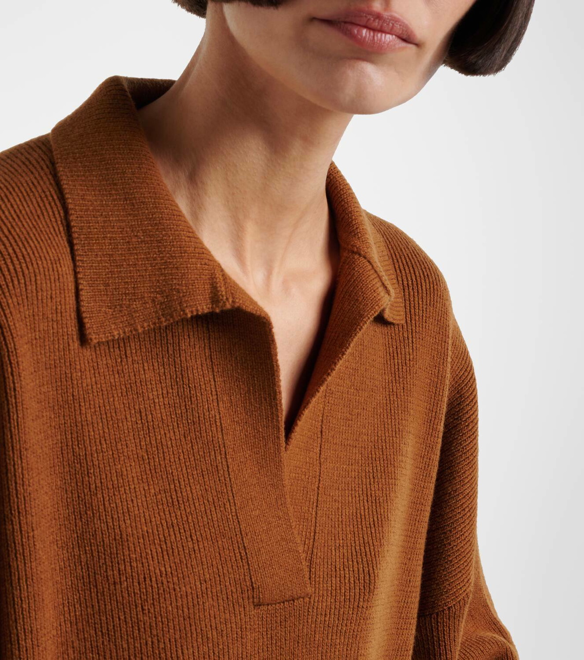 Fforme Louise wool and cashmere polo sweater