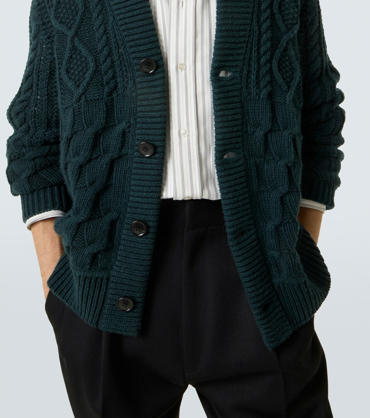 Zegna Cable-knit cashmere cardigan