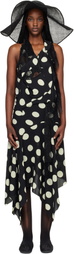 Junya Watanabe Black & White Printed Lace Halter Midi Dress