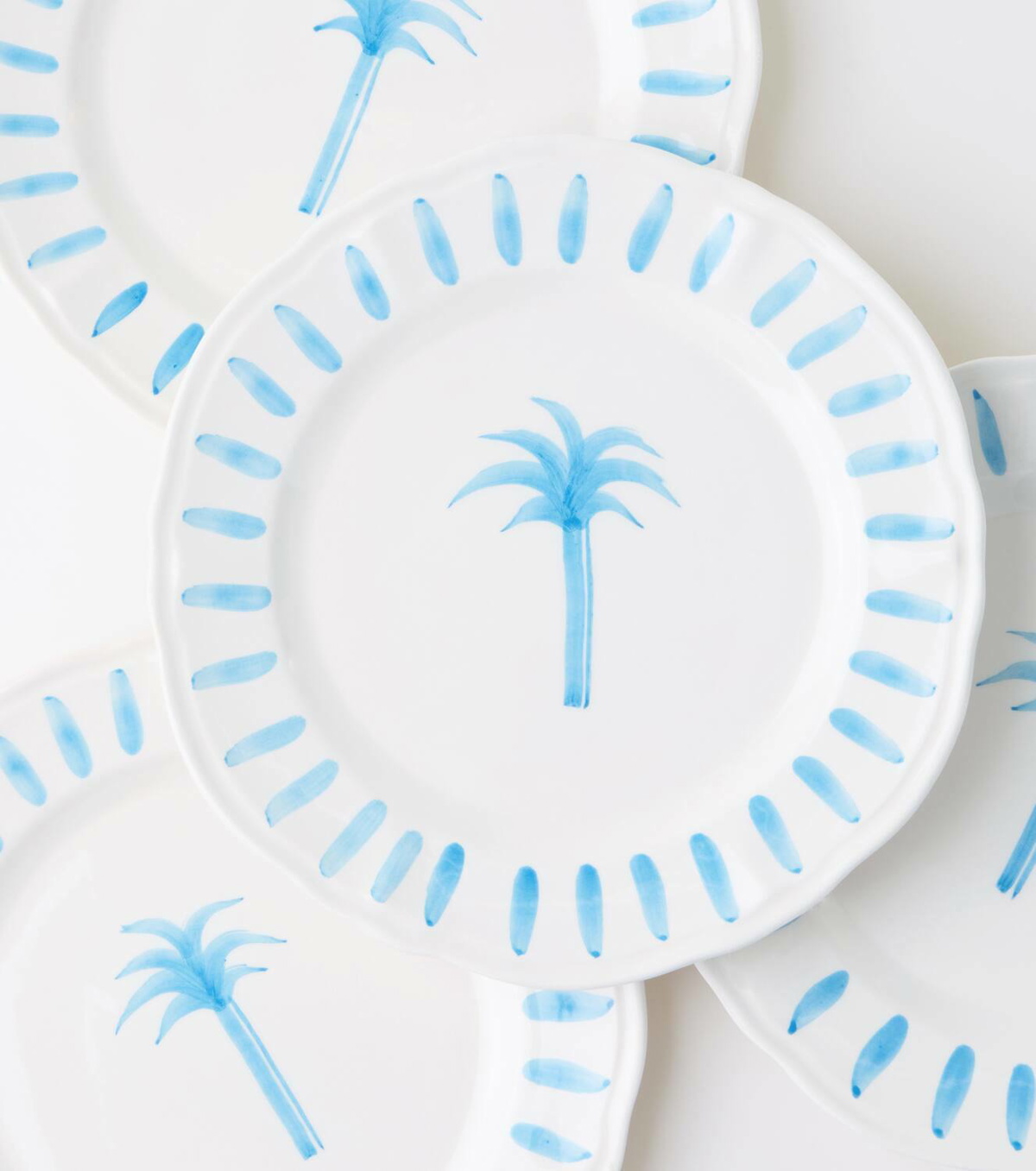 Les-Ottomans Palm set of 4 ceramic dinner plates