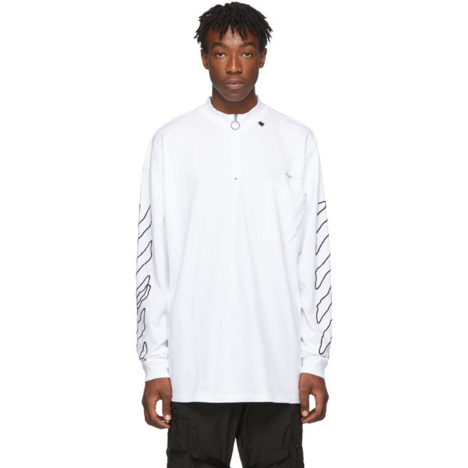 Photo: Off-White White and Black Abstract Arrows Long Sleeve T-Shirt