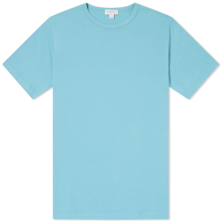 Photo: Sunspel Classic Crew Neck Tee Aqua