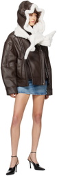 Y/Project Brown Hook & Eye Faux-Leather Jacket