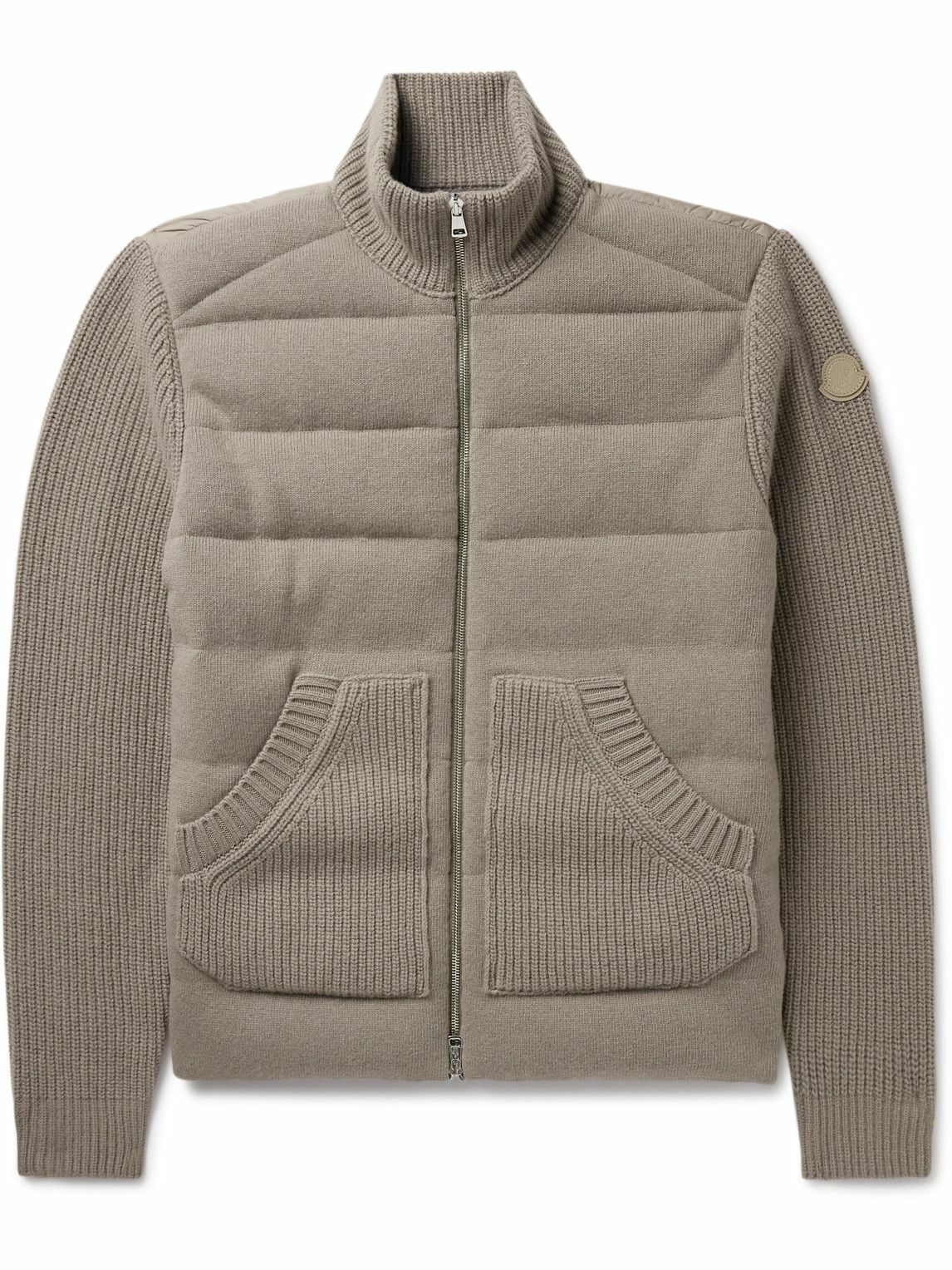 MONCLER VIRGIN WOOL JACKET ジャケット Moncler - Panelled Virgin Wool and Cashmere-Blend and Shell
