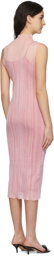 Herve Leger Pink Sheer Varegaited Rib Mini Dress