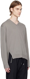 Wooyoungmi Gray V-Neck Sweater