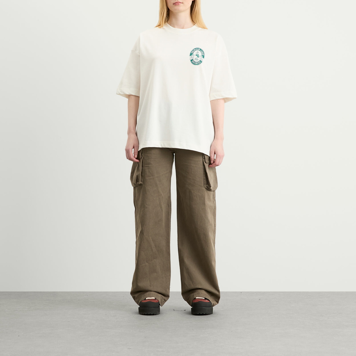 END. Beer Mat T-Shirt in Ecru