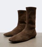 The Row Cindy suede ankle boots