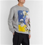 Valentino - Printed Loopback Cotton-Blend Jersey Sweatshirt - Gray