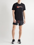 Nike Running - Printed Dri-FIT Cotton-Blend Jersey T-Shirt - Black