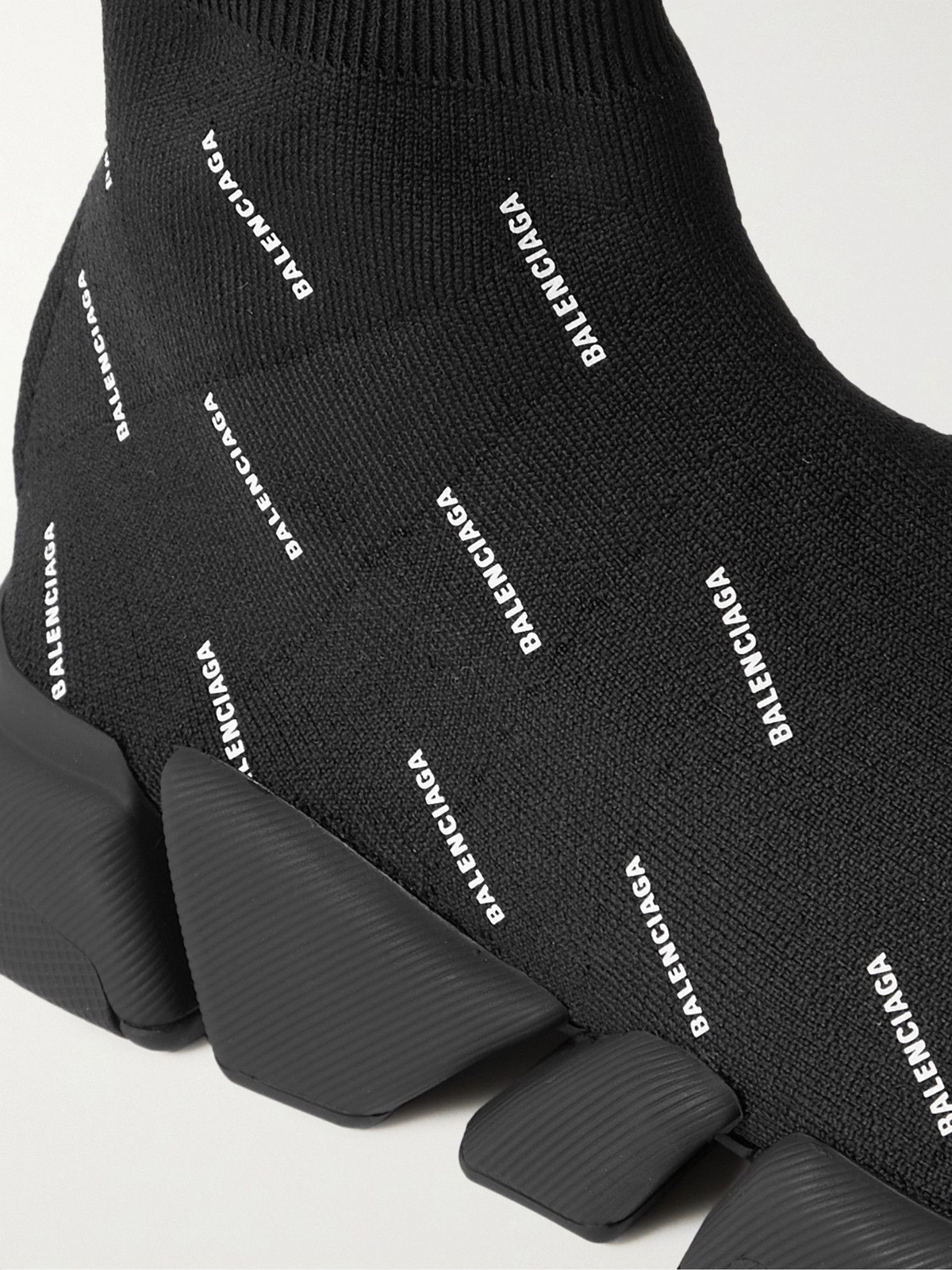 BALENCIAGA - Speed 2.0 Logo-Print Stretch-Knit Slip-On