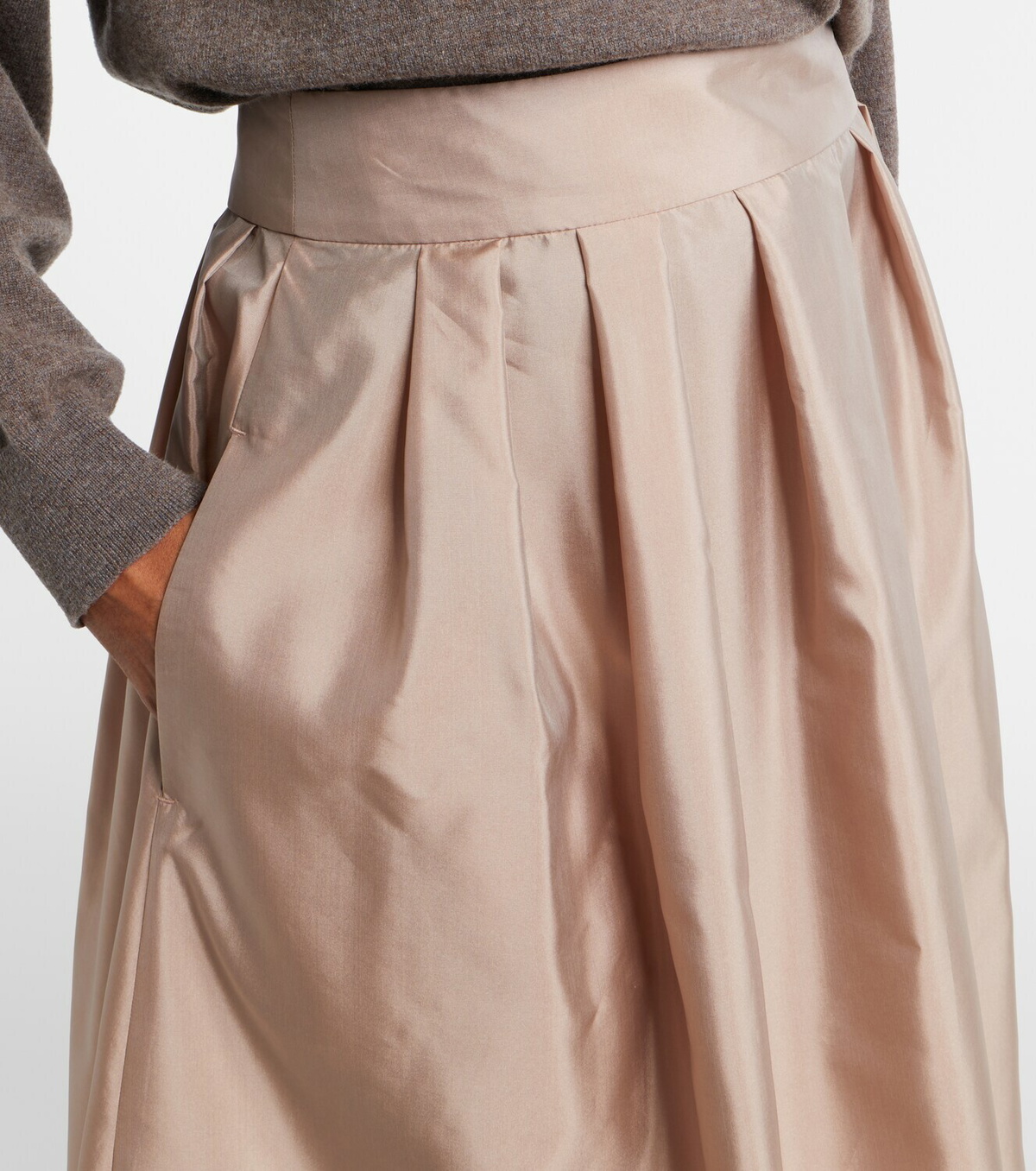 'S Max Mara Effetto pleated taffeta midi skirt