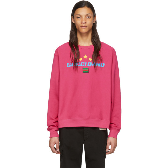 Photo: Gucci Pink Gucci Band Crewneck Sweater