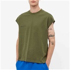 Pangaia Organic Cotton Cropped Shoulder C-Fiber T-Shirt in Rosemary Green