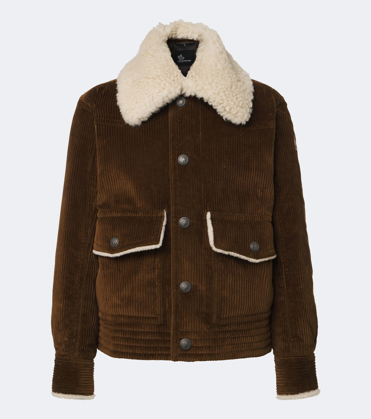 Moncler Grenoble Shearling-trimmed corduroy down jacket