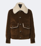 Moncler Grenoble Shearling-trimmed corduroy down jacket