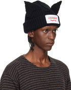 Charles Jeffrey LOVERBOY Black Chunky Ears Beanie