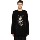 Yohji Yamamoto Black Intarsia Hannya Crewneck Sweater