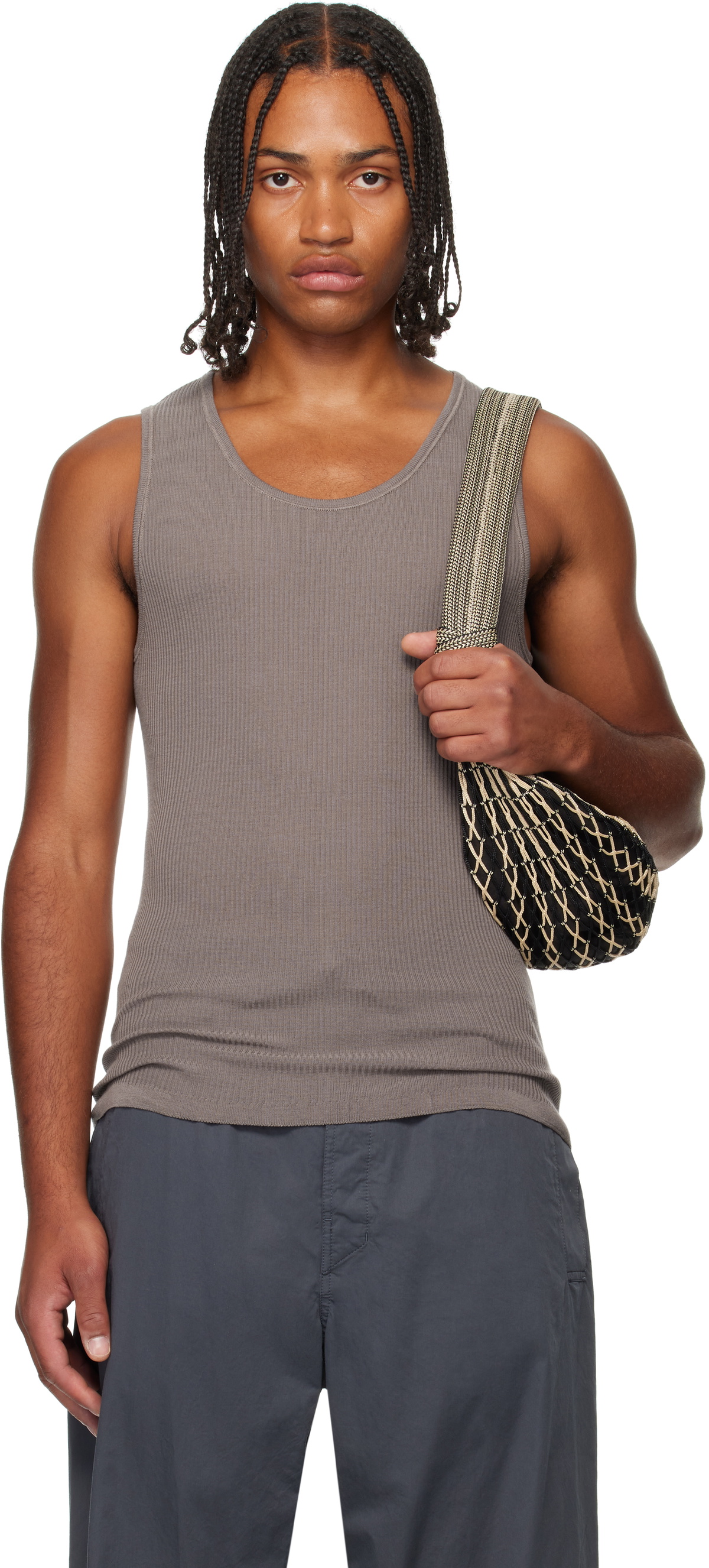 LEMAIRE Black Rib Cotton Jersey Tank Top Lemaire