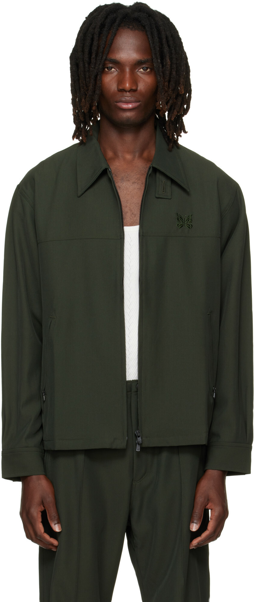 Needles Men's Cotton Ripstop Field Jacket in Olive Needles