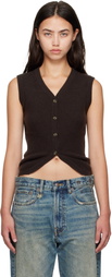 R13 Brown Ribbed Wrap Around Vest