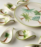 Les-Ottomans Palm set of 8 ceramic starter plates and platter