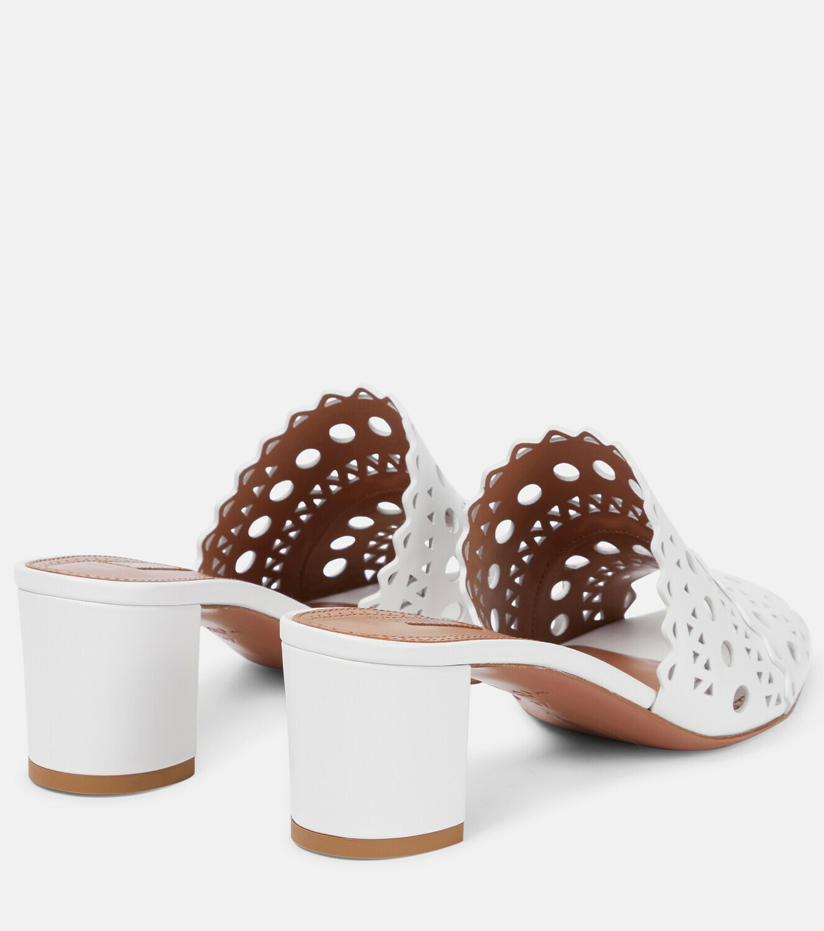Alaïa Laser-cut leather mules ALAÏA