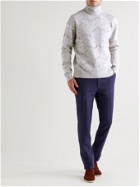 Ermenegildo Zegna - Cashmere, Wool and Silk-Blend Jacquard Rollneck Sweater - Gray