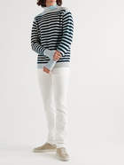 Barena - Tie-Dyed Striped Ribbed Wool Rollneck Sweater - Blue