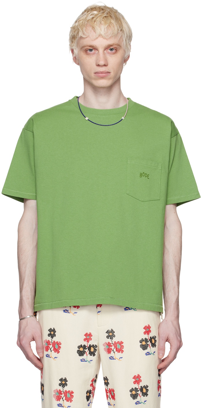 Bode Green Pocket T-Shirt Bode