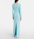 Roland Mouret Floral-appliqué crêpe gown