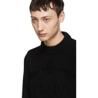 Prada Black Knitted Logo Crewneck Sweater