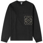 Loewe Men's Anagram Pocket Crew Knit in Black