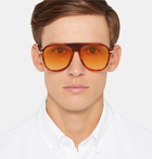 Brioni - Aviator-Style Acetate Sunglasses - Men - Light brown